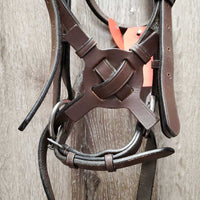 English Side-Pull - Bitless Bridle, Cotton Web Reins *vgc/xc, clean, mnr scraped edges & residue
