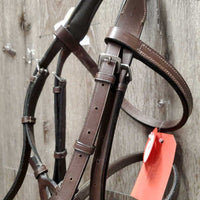 English Side-Pull - Bitless Bridle, Cotton Web Reins *vgc/xc, clean, mnr scraped edges & residue
