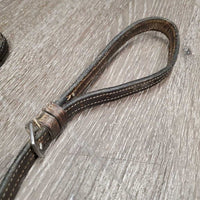 Narrow Standing Martingale *fair, NO Keeper, older, rubs, threads, film, v.stiff, dry
