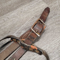 Flat - 2 Piece ?Polo Running Martingale *fair, paint, creases, rust, older, stiff, dry, gunk, tight keepers
