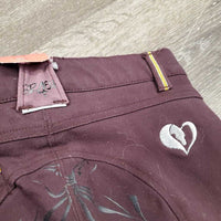 JUNIORS Hvy Full Sticky Seat Breeches, adj waist *PULLED out elastic, gc, hairy, pilly, snags, faded, rubs, pilly
