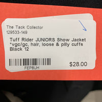 JUNIORS Show Jacket *vgc/gc, hair, loose & pilly cuffs
