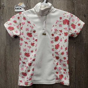 JUNIORS SS Show Shirt, 1/4 Snap Up, attached snap collar *vgc