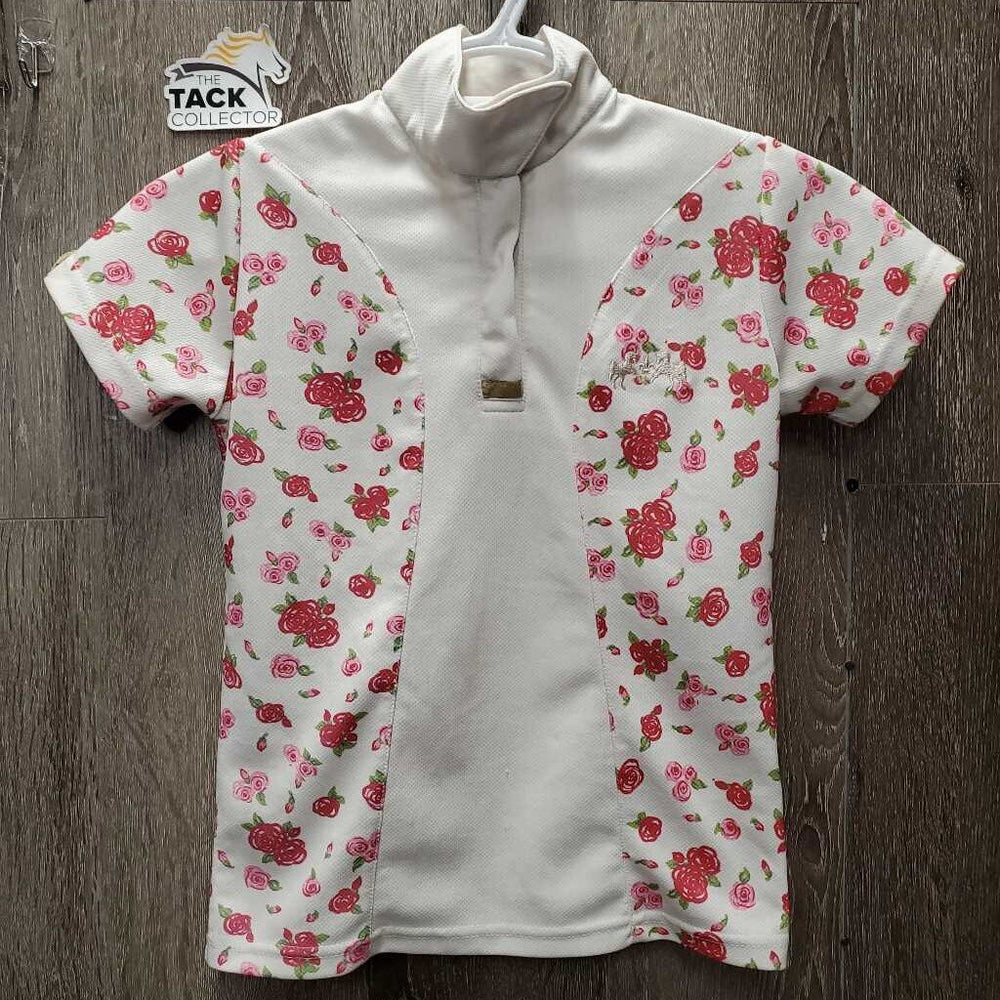 JUNIORS SS Show Shirt, 1/4 Snap Up, attached snap collar *vgc