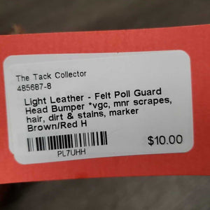 Light Leather - Felt Poll Guard Head Bumper *vgc, mnr scrapes, hair, dirt & stains, marker