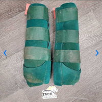 Pr Closed Boots, velcro *gc, dirty, hairy, dusty, stains, mnr frayed velcro edges, older