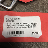 Pr Soft Stirrup Leathers *gc, rubs, creases, dents, xholes, faded, scrapes, older
