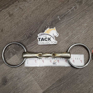 Thick Hvy French Link Loose Ring Bit, Lg Center Lozenge *gc, clean, older, stains, scratches, residue