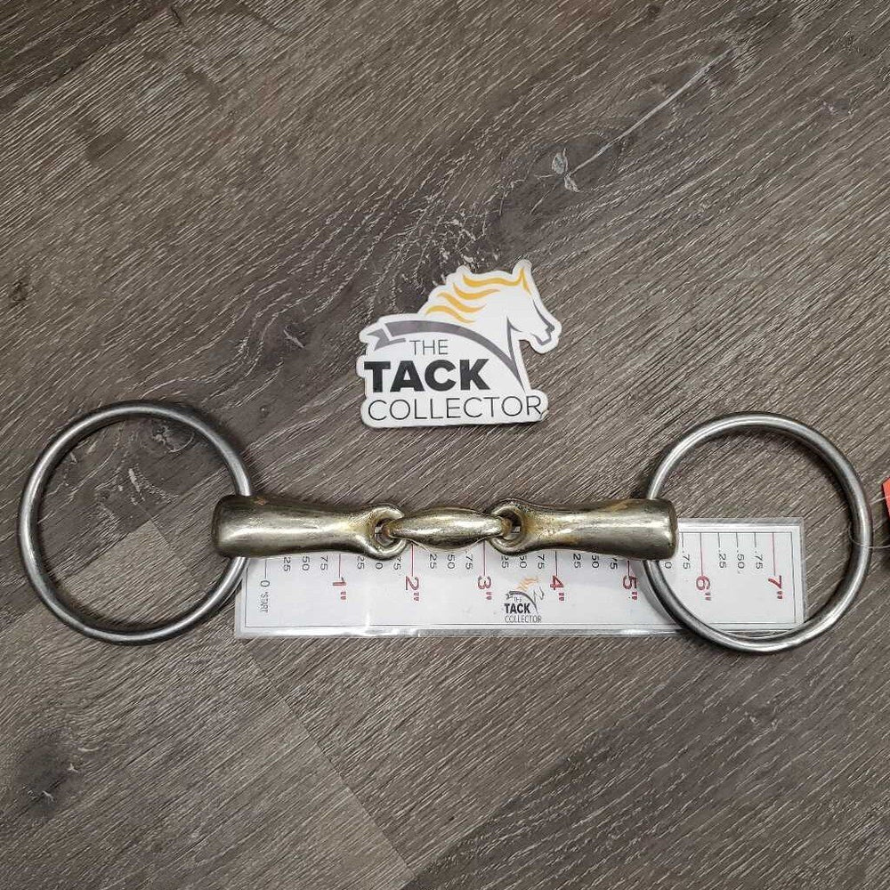 Thick Hvy French Link Loose Ring Bit, Lg Center Lozenge *gc, clean, older, stains, scratches, residue