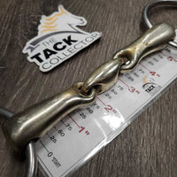 Thick Hvy French Link Loose Ring Bit, Lg Center Lozenge *gc, clean, older, stains, scratches, residue

