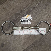 Thick Hvy French Link Loose Ring Bit, Lg Center Lozenge *gc, clean, older, stains, scratches, residue
