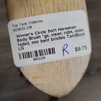 Soft Horsehair Body Brush *gc, clean, rubs, older, faded, mnr bent bristles
