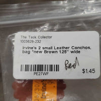 2 small Leather Conchos, bag *new
