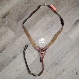 Elastic & Leather Breastplate *gc/fair, dirt, stains, film, xholes, dry, stiff, cracked holes, older, faded, discolored