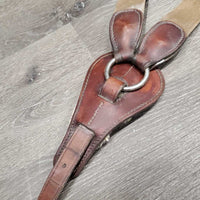 Elastic & Leather Breastplate *gc/fair, dirt, stains, film, xholes, dry, stiff, cracked holes, older, faded, discolored