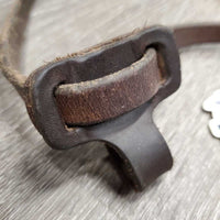 Leather Flash, Slip On Noseband Attachment *gc/fair, Missing keeper, scrapes, xholes, older, dry, faded
