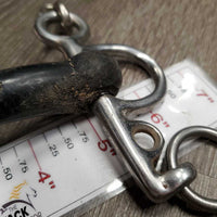 SS Curved Hard Rubber Pelham, Chain *gc/fair, v.dirty, residue, chewed, peeling edges?
