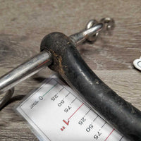 SS Curved Hard Rubber Pelham, Chain *gc/fair, v.dirty, residue, chewed, peeling edges?
