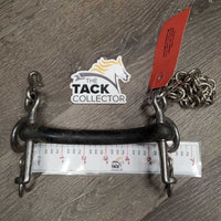 SS Curved Hard Rubber Pelham, Chain *gc/fair, v.dirty, residue, chewed, peeling edges?
