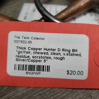Thick Copper Hunter D Ring Bit *gc/fair, chewed, clean, v.stained, residue, scratches, rough