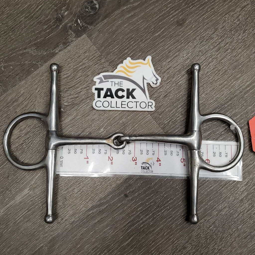 v.thin Full Cheek Snaffle Bit *gc, clean, scratches, bent?, scuffs