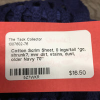 Cotton Scrim Sheet, 0 legs/tail *gc, shrunk?, mnr dirt, stains, dust, older
