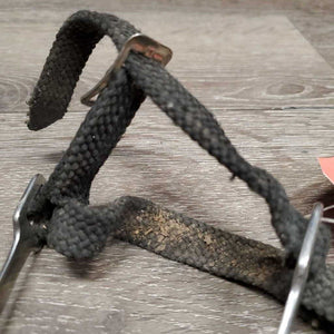 Dressage Spurs, Thick Braided Spur Straps *gc, clean, residue, scratches, straps: fair, dirty, frayed, faded, rust