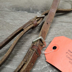 Kineton Noseband *gc, older, creases, scrapes, dry, rust, oxidized, stiff, xholes