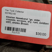 Kineton Noseband *gc, older, creases, scrapes, dry, rust, oxidized, stiff, xholes
