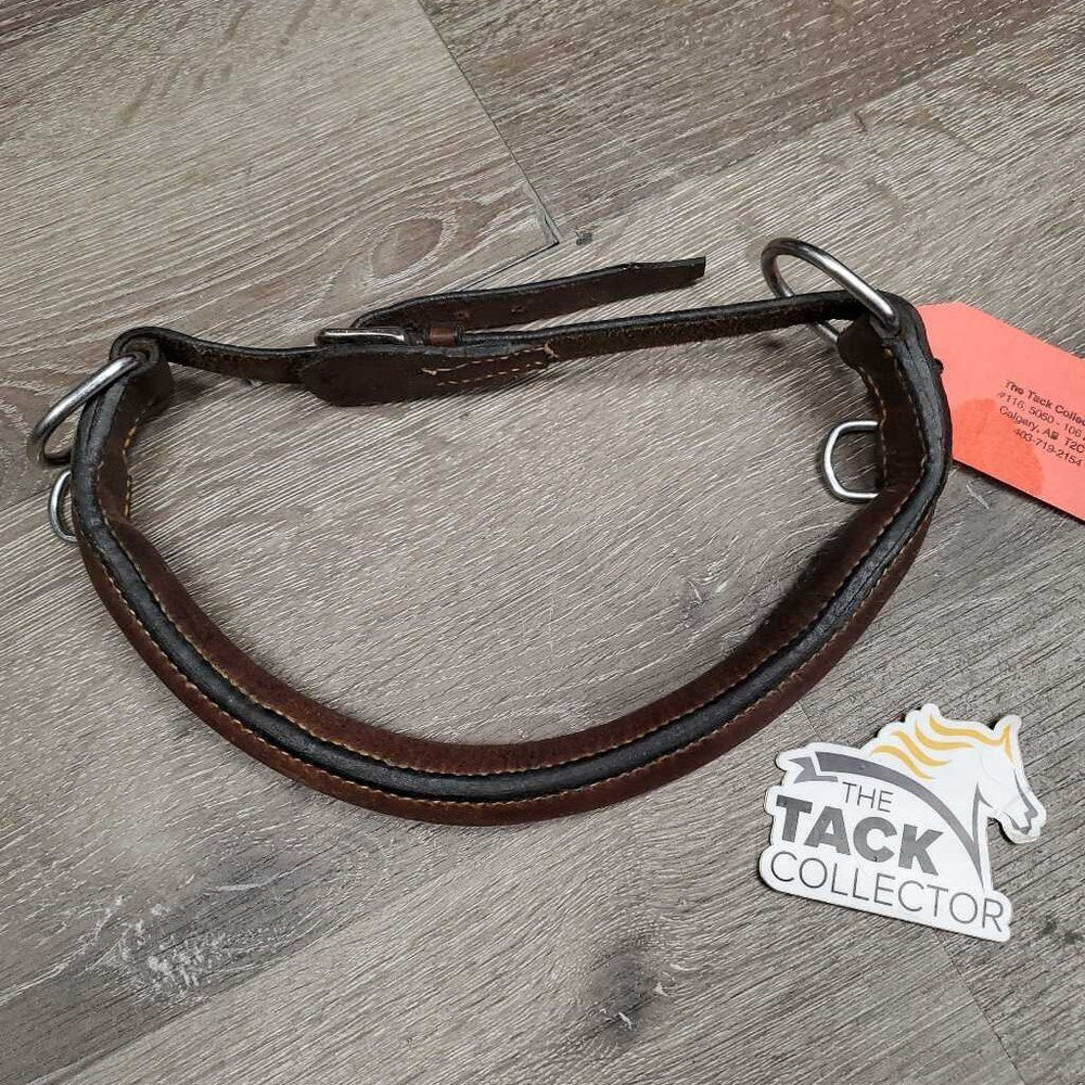 Stiff Rolled Leather Noseband - Side Pull Attachment *gc, dry, sticky residue/gunky