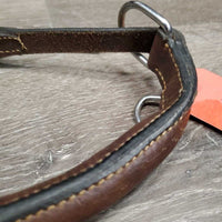 Stiff Rolled Leather Noseband - Side Pull Attachment *gc, dry, sticky residue/gunky
