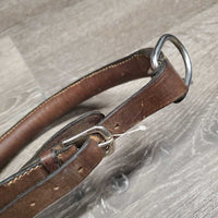 Stiff Rolled Leather Noseband - Side Pull Attachment *gc, dry, sticky residue/gunky
