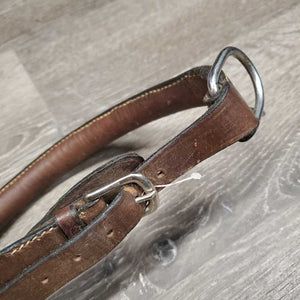 Stiff Rolled Leather Noseband - Side Pull Attachment *gc, dry, sticky residue/gunky
