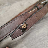 Stiff Rolled Leather Noseband - Side Pull Attachment *gc, dry, sticky residue/gunky

