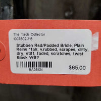Rsd/Padded Bridle, Plain Reins *fair, v.rubbed, scrapes, dirty, dry, stiff, faded, scratches, twist
