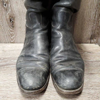 Dress Boots, Pull On, extended back *gc/fair, older, v.worn heels, dirty, scuffs, scrapes