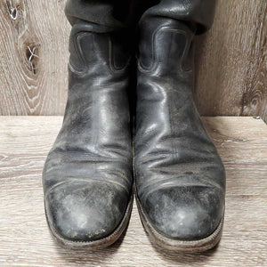 Dress Boots, Pull On, extended back *gc/fair, older, v.worn heels, dirty, scuffs, scrapes
