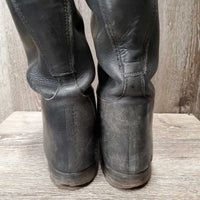 Dress Boots, Pull On, extended back *gc/fair, older, v.worn heels, dirty, scuffs, scrapes