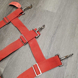 Hvy Nylon Web Open Stall Guard *gc, v.rusty, stains, peeled & bubbled hardware, older