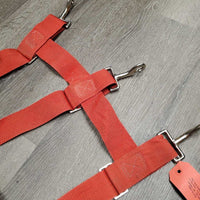 Hvy Nylon Web Open Stall Guard *gc, v.rusty, stains, peeled & bubbled hardware, older
