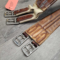 Narrow Leather Girth, 1x els *fair, older, stiff, dry, stains, creased, v.curled edge
