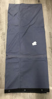 Horse Show Stall Curtain Set: 2 Valances, 3 Panels: 1 sm, 2 Lg, Hvy Carry Bag *gc/fair, older, v.faded, iron on patches, residue
