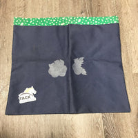 Horse Show Stall Curtain Set: 2 Valances, 3 Panels: 1 sm, 2 Lg, Hvy Carry Bag *gc/fair, older, v.faded, iron on patches, residue
