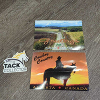2x Blank Postcard "Alberta" *like new, creases, older
