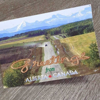 2x Blank Postcard "Alberta" *like new, creases, older
