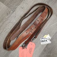 Pr Stirrup Leathers *gc, clean, v.dry, v.stiff, v.twisted, xholes, faded, creases
