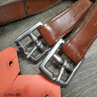 Pr Stirrup Leathers *gc, clean, v.dry, v.stiff, v.twisted, xholes, faded, creases