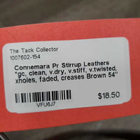 Pr Stirrup Leathers *gc, clean, v.dry, v.stiff, v.twisted, xholes, faded, creases
