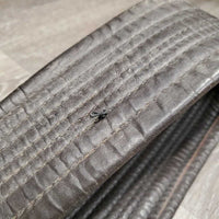 Soft Leather Girth, 2x Els *gc/fair, older, mismatched els, marker, dirt, rough string, v.creased
