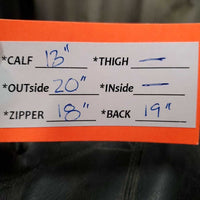 Field Boots, zips *gc, dirty, rubs, scuffs, faded R: thin/holey edges
